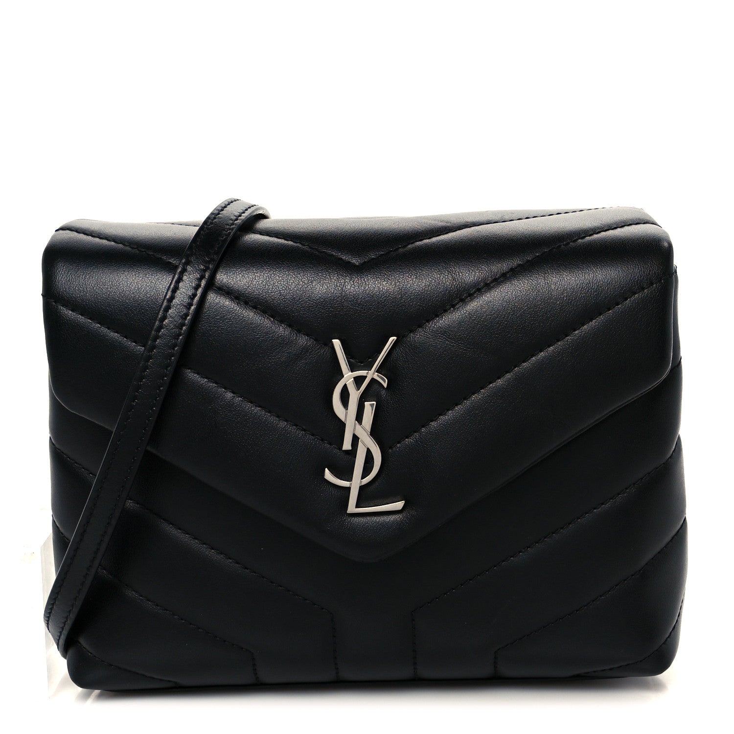 Saint Laurent Calfskin Y Quilted Monogram Toy Loulou Crossbody Bag Black 1 of 12