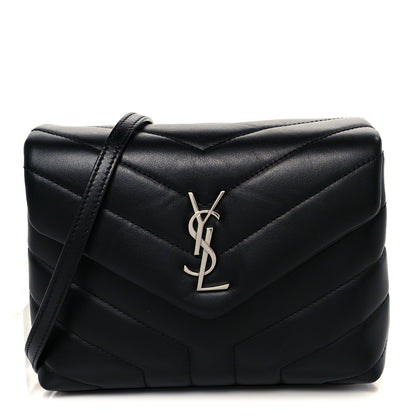 Saint Laurent Calfskin Y Quilted Monogram Toy Loulou Crossbody Bag Black 1 of 12