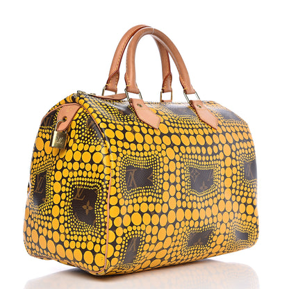 Louis Vuitton Monogram Kusama Town Speedy 30 Yellow 3 of 12