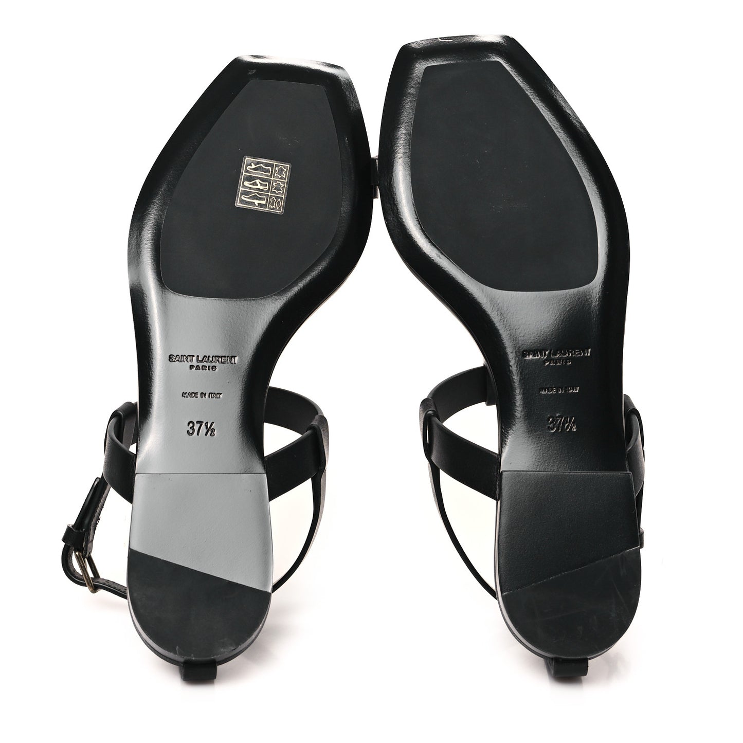 Calfskin Cassandra Monogram Sandals 37.5 Black