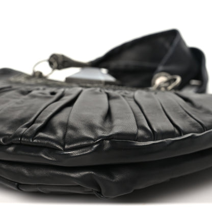 Christian Dior Lambskin Plisse Pleated Basket Tote Bag Black 9 of 9