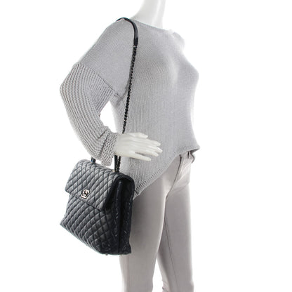 Chanel Caviar Quilted Large Coco Handle Flap Navy Blue 2 of 8