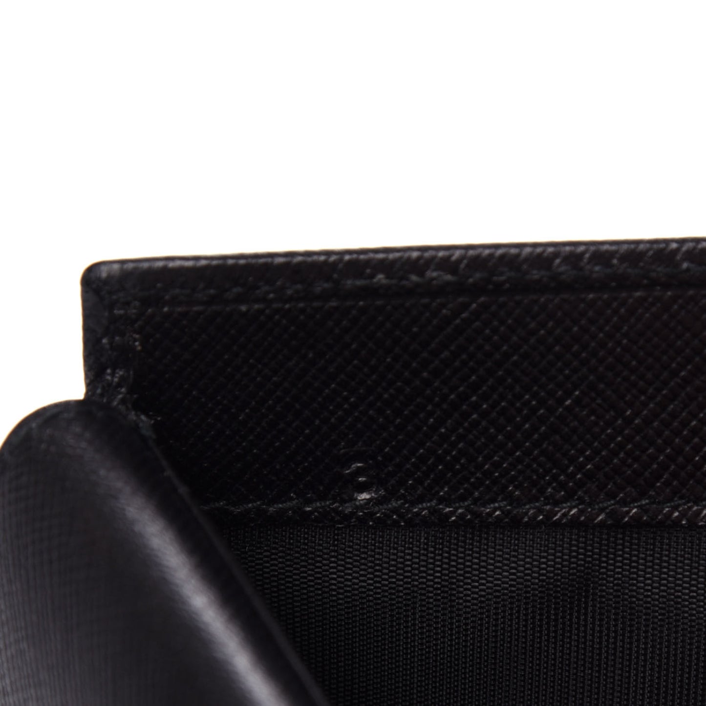 Saffiano Triangle Flap Compact Wallet Black