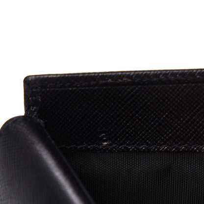 Prada Saffiano Triangle Flap Compact Wallet Black 7 of 8