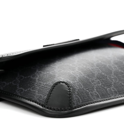 Gucci GG Supreme Monogram Web Slim Belt Bag Black Grey 9 of 10