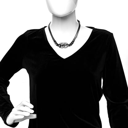 Chanel Crystal CC Forever Necklace Ruthenium 2 of 5