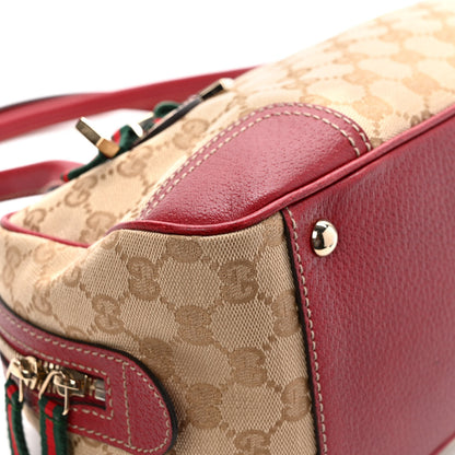 Gucci Monogram Small Princy Satchel Red 8 of 9