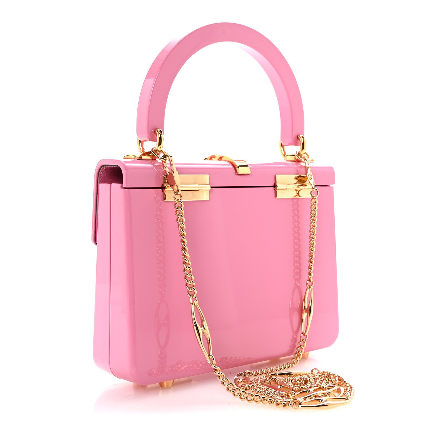 Gucci Plexiglass Mini Sylvie 1969 Top Handle Bag Pink 3 of 10