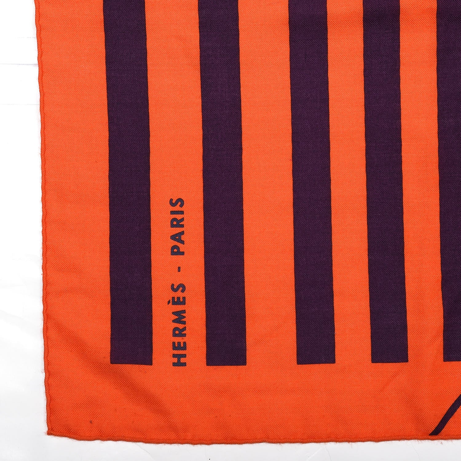 Hermes Cashmere Silk H Au Galop Shawl 140 Vermillon Violet 2 of 5