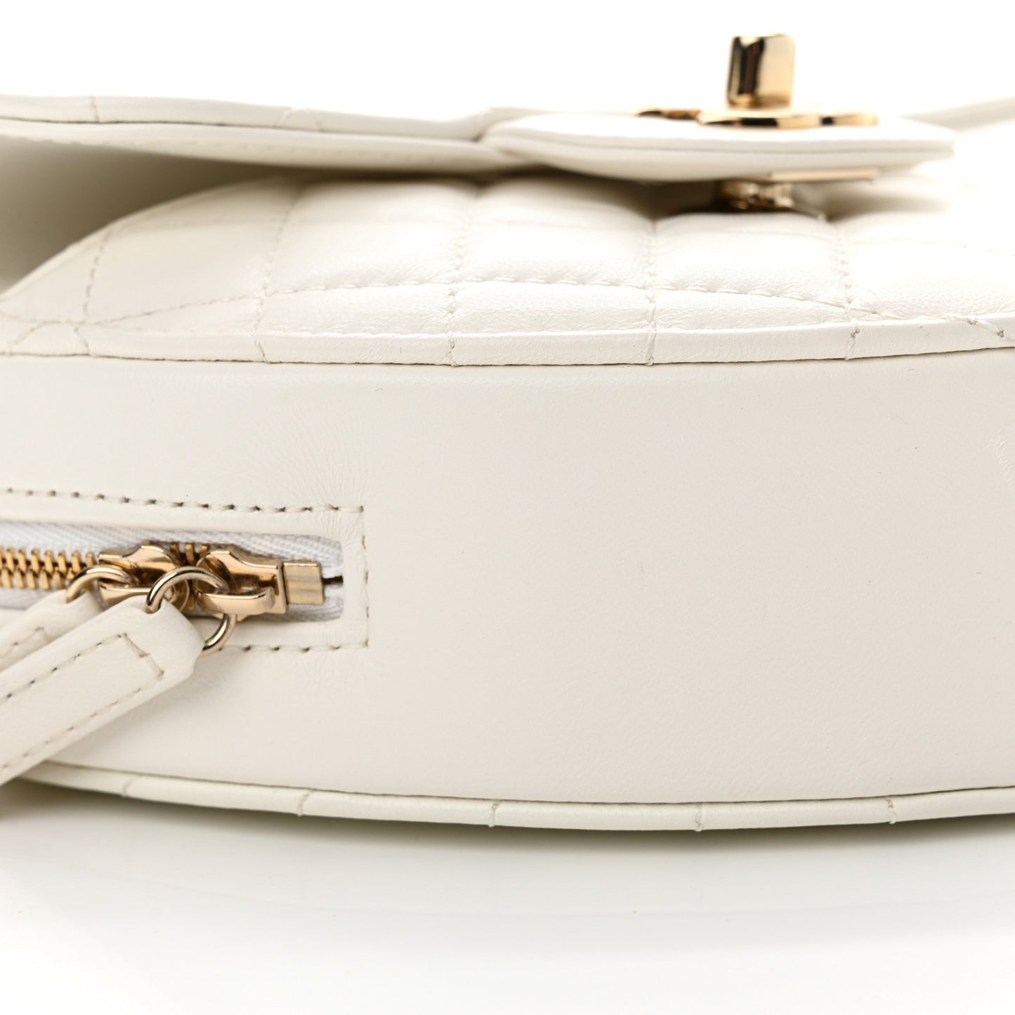 Lambskin Quilted CC In Love Heart Bag White