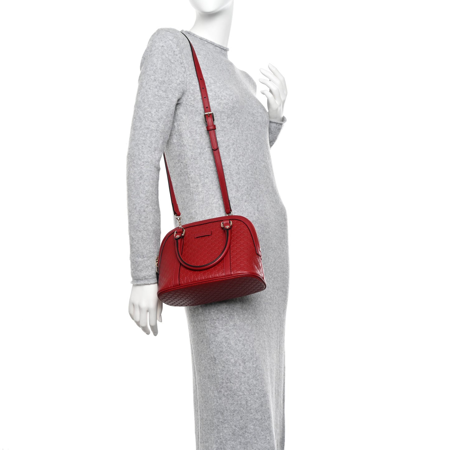 Soft Microguccissima Mini Dome Bag Rosso