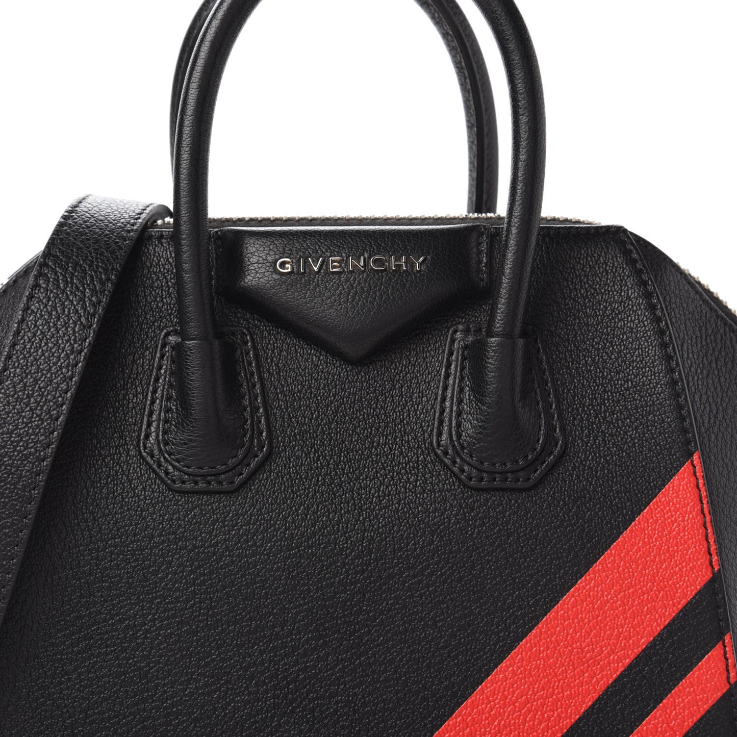 Sugar Goatskin Striped Mini Antigona Black