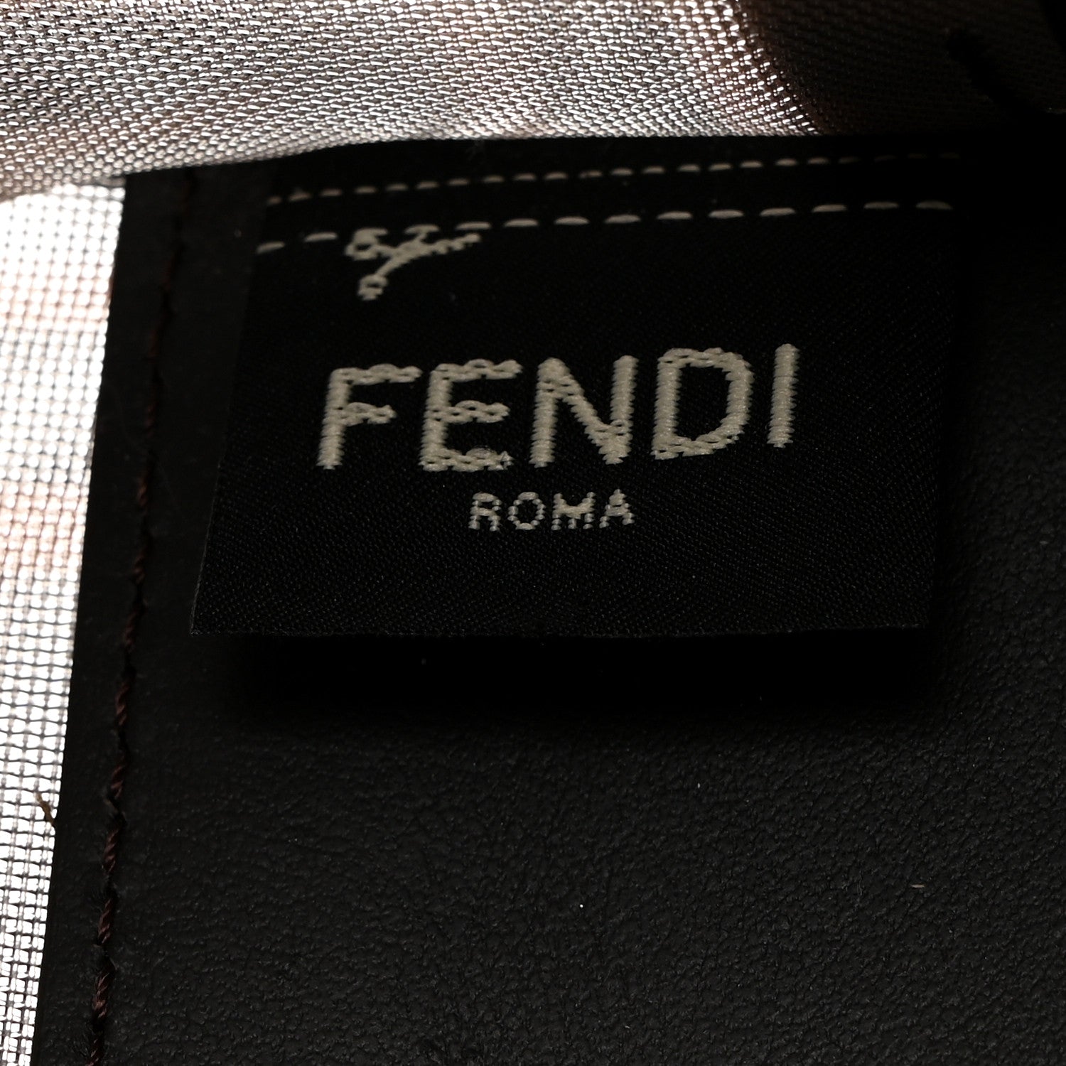 Fendi Mesh Vitello Century FF 1974 Mini Peekaboo Defender Cover Marrone Black Ebano 7 of 8