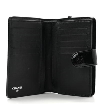 Chanel Patent Quilted Zip Pocket Wallet Black 5 of 8