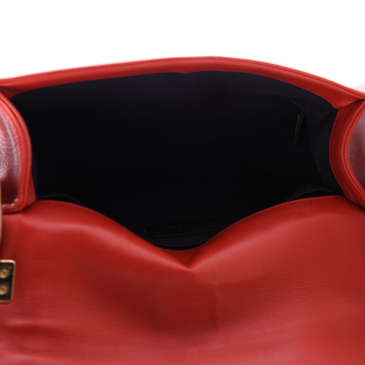 Chanel Lambskin Embossed Medium Boy Cube Flap Red 5 of 9