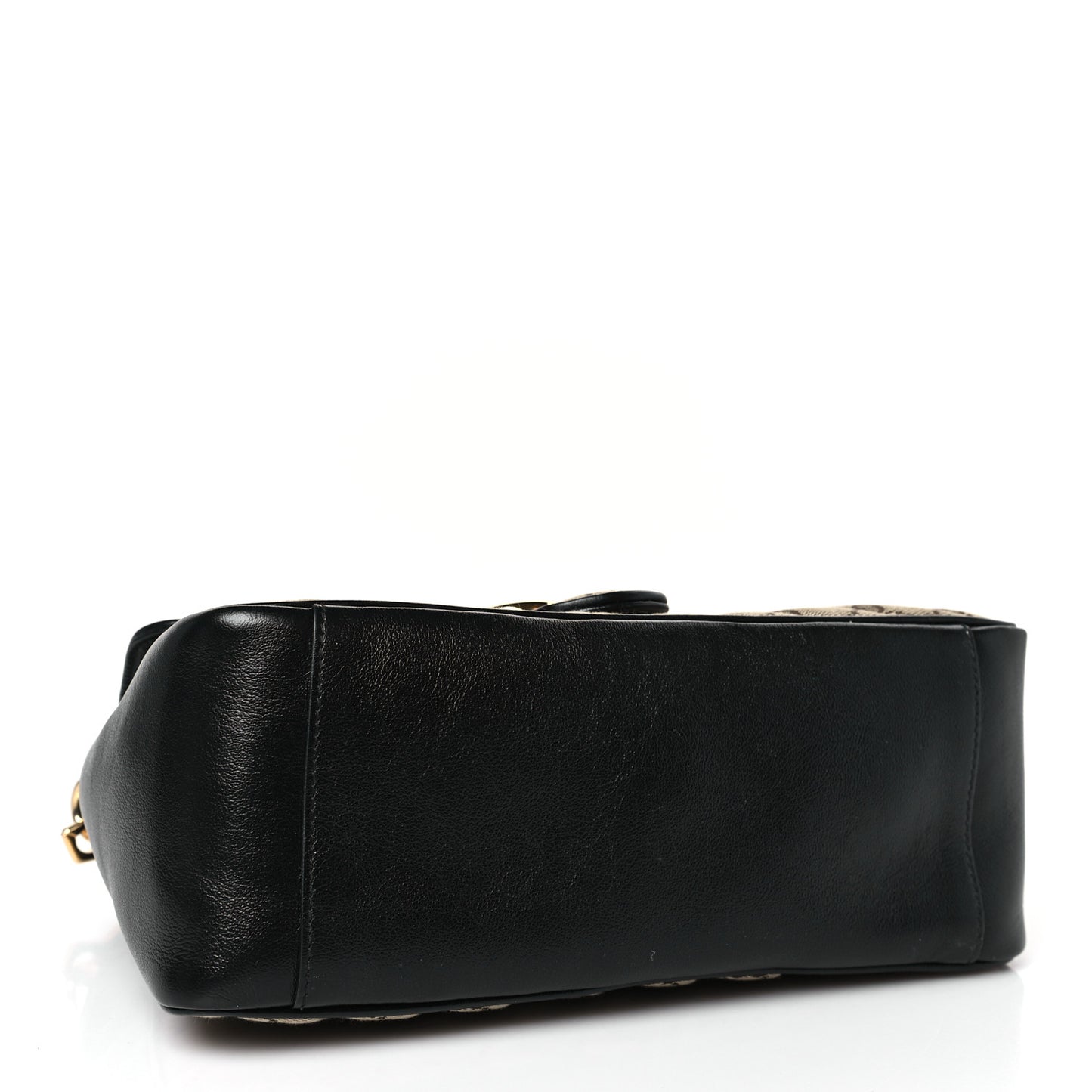 Monogram Azalea Calfskin Matelasse Diagonal Small GG Marmont Top Handle Shoulder Bag Beige Ebony Black
