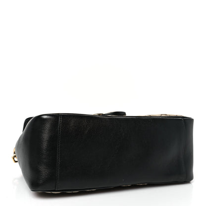 Gucci Monogram Azalea Calfskin Matelasse Diagonal Small GG Marmont Top Handle Shoulder Bag Beige Ebony Black 4 of 9
