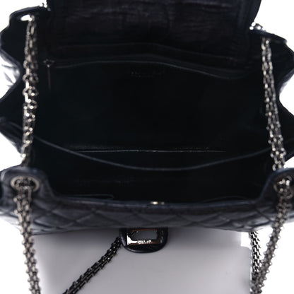 Chanel Metallic Aged Calfskin Quilted Reissue 2.55 Accordion Flap Black 5 of 9