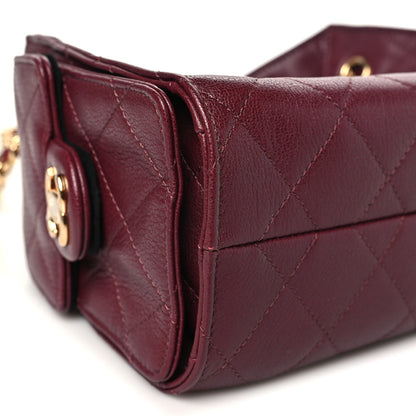 Chanel Grained Calfskin Quilted Mini Chanel 25 Handbag Dark Burgundy 9 of 11