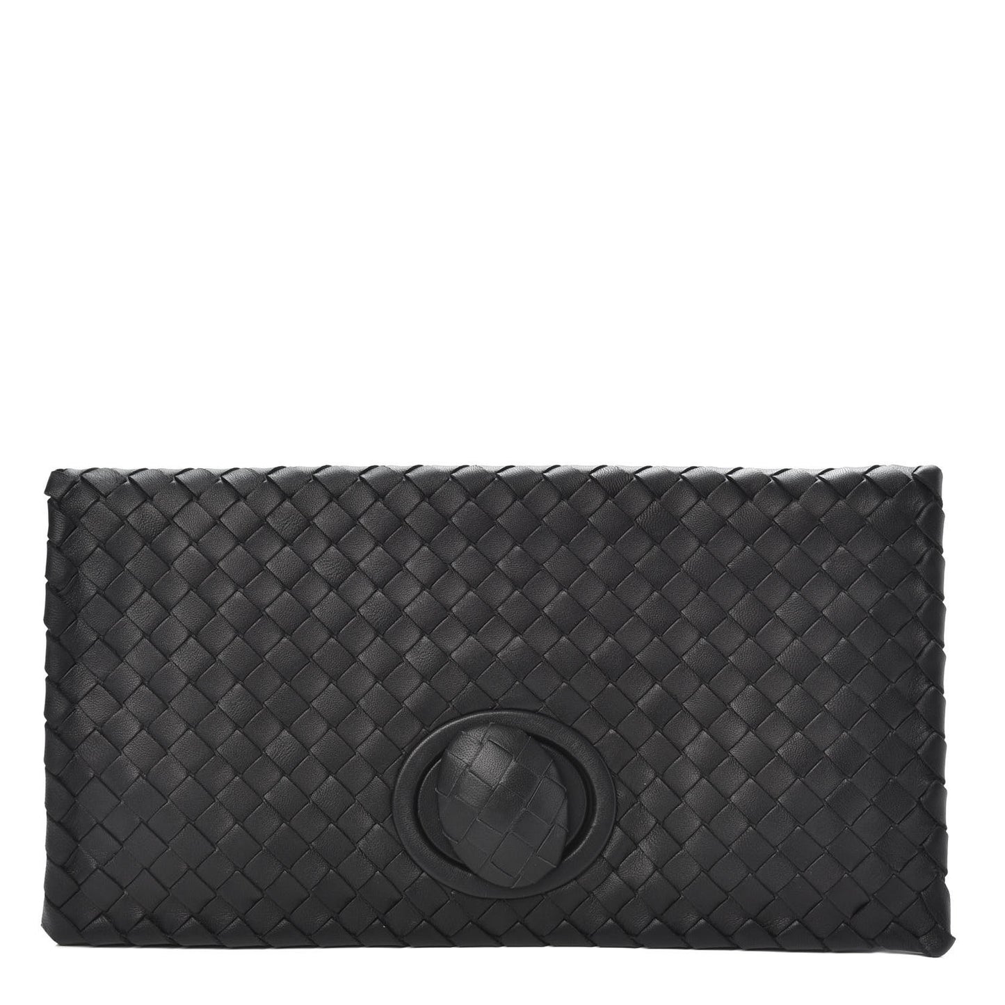 Nappa Intrecciato Turnlock Clutch Black