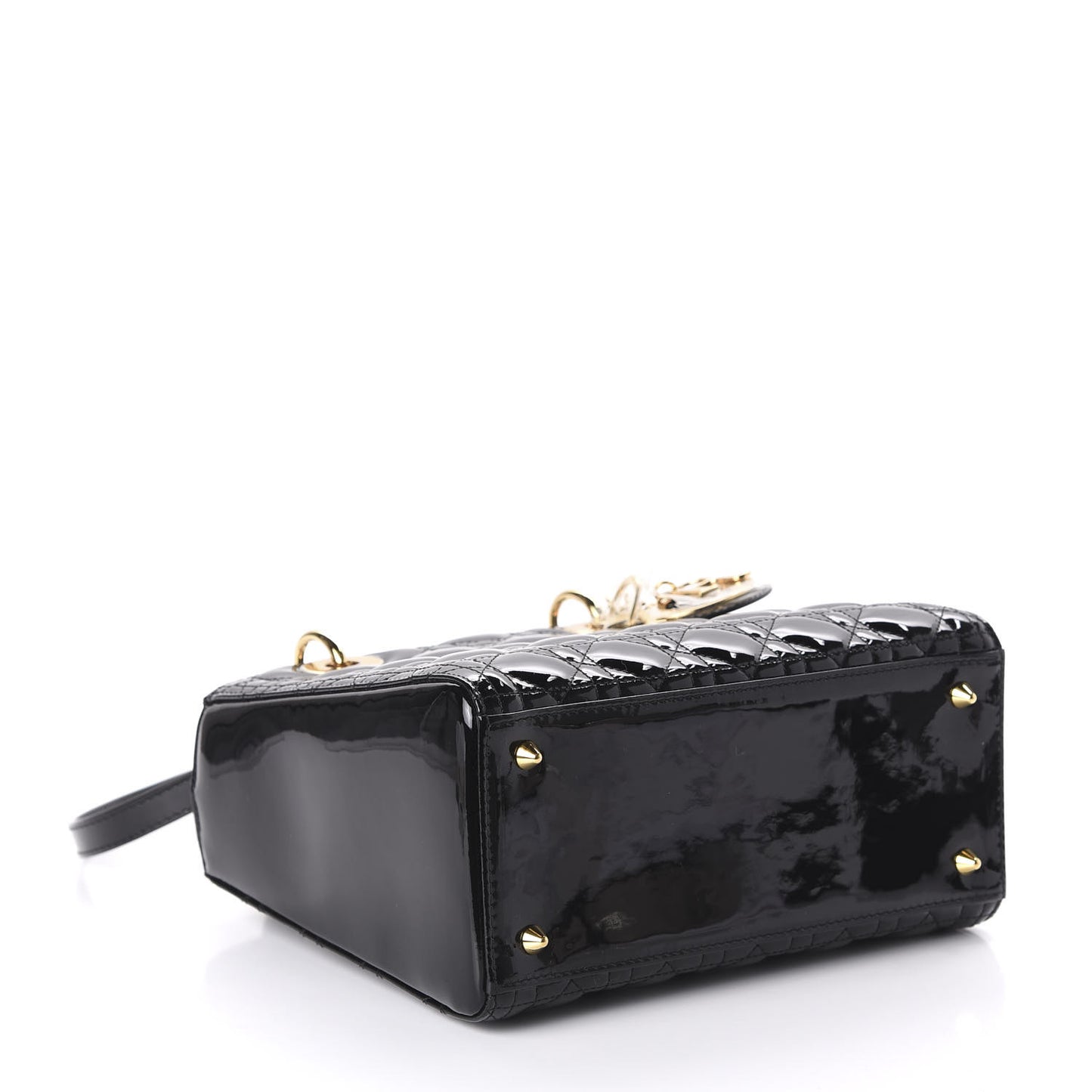 Patent Cannage Medium Lady Dior Black