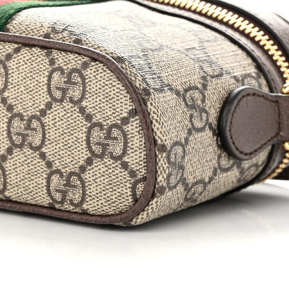 Gucci GG Supreme Monogram Textured Calfskin Web Mini Ophidia Top Handle Bag Beige Ebony New Acero 10 of 10