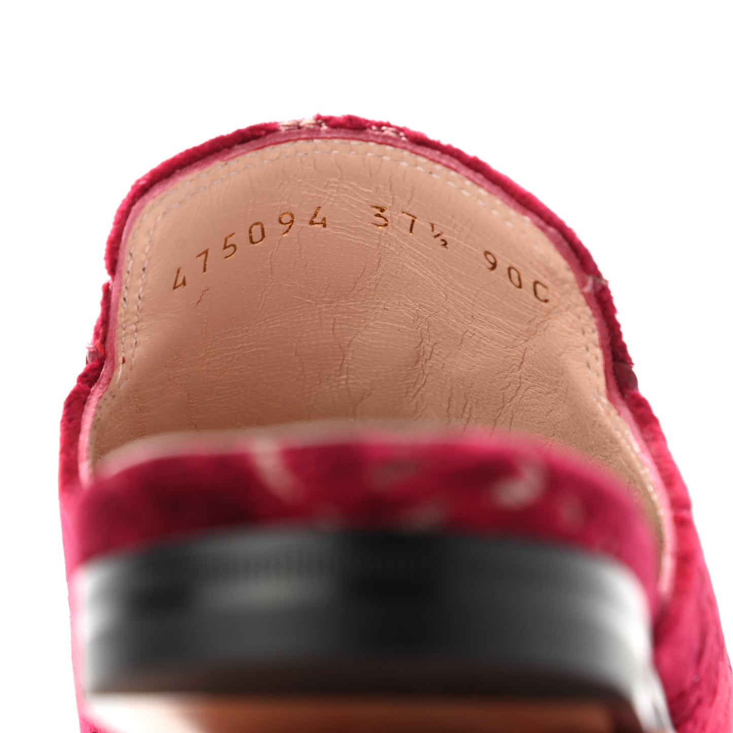 Velvet GG Monogram Womens Princetown Slippers 37.5 Red Cipria