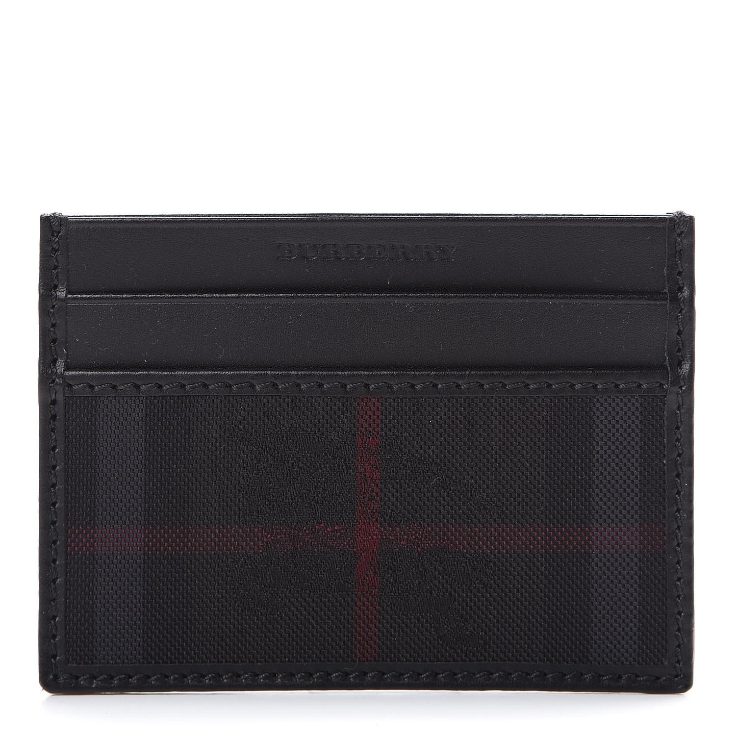 Horseferry Check Calfskin Card Case Charcoal Black