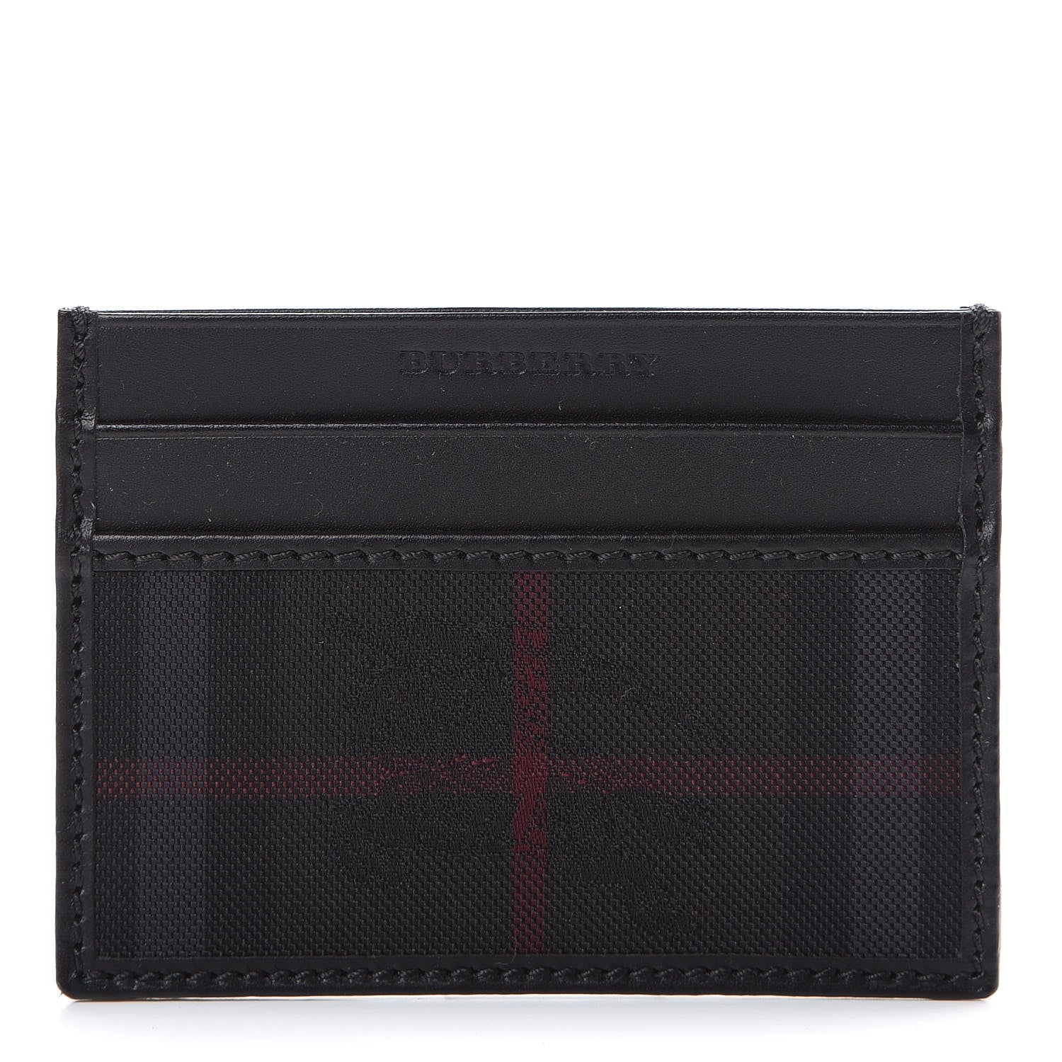 Burberry Horseferry Check Calfskin Card Case Charcoal Black 1 of 7