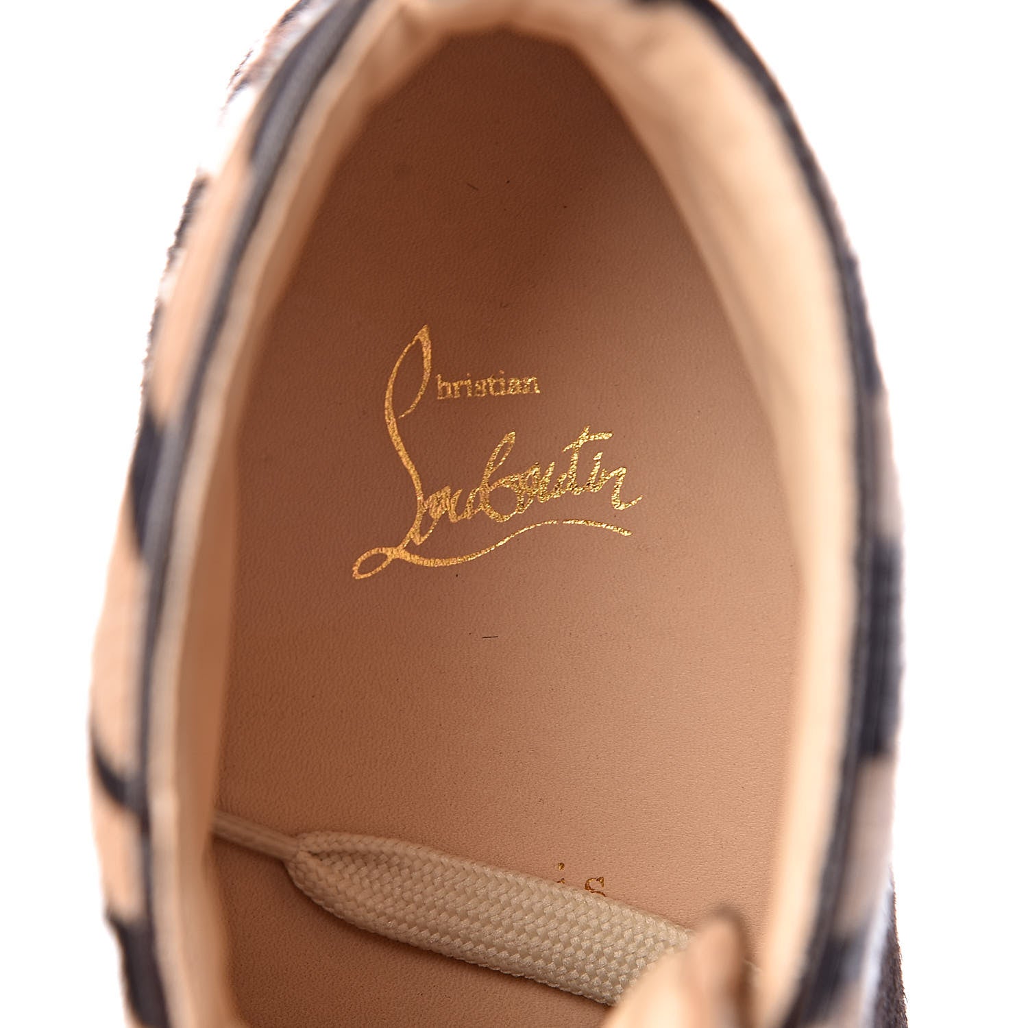 Christian Louboutin Pony Hair Animal Print Womens Rantus Orlato Flat Sneakers 38 Brown 8 of 8