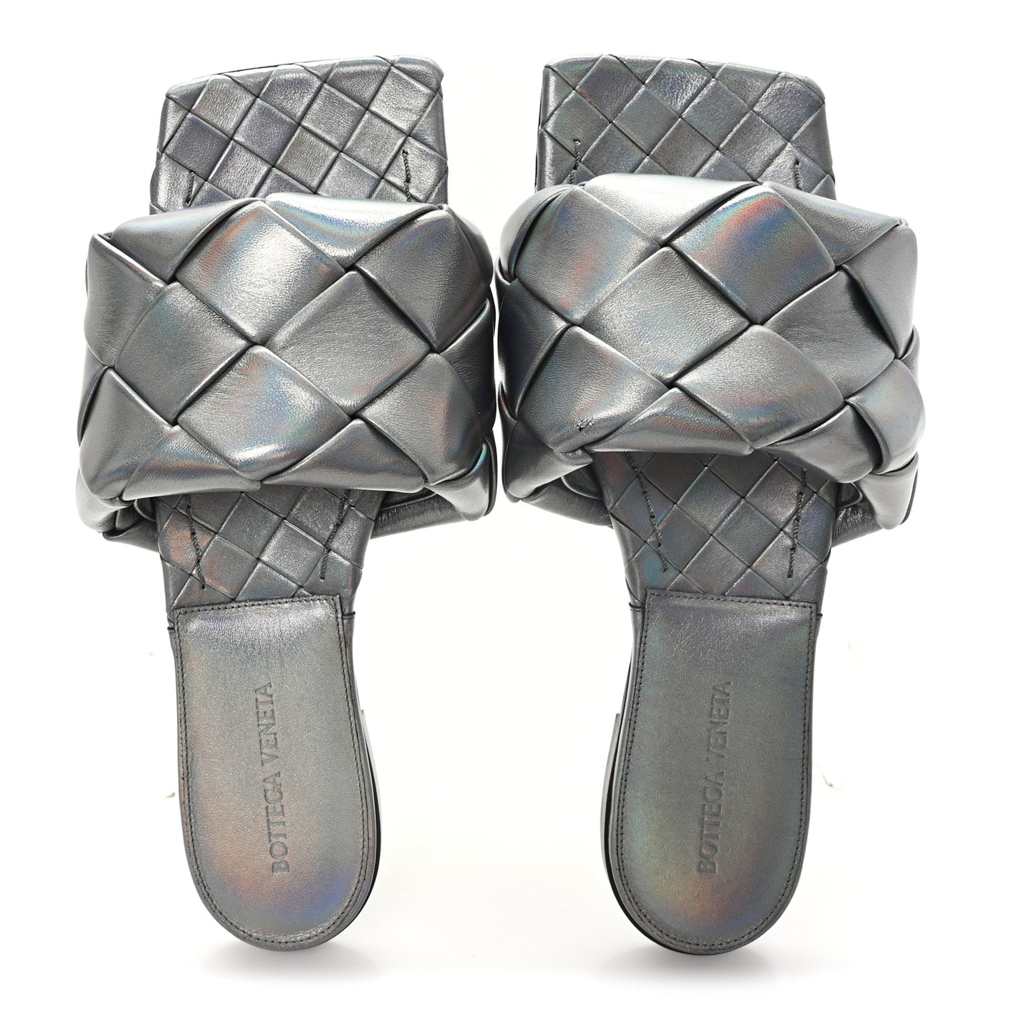 Laser Nappa Maxi Intrecciato Lido Flat Sandals 39 Oyster
