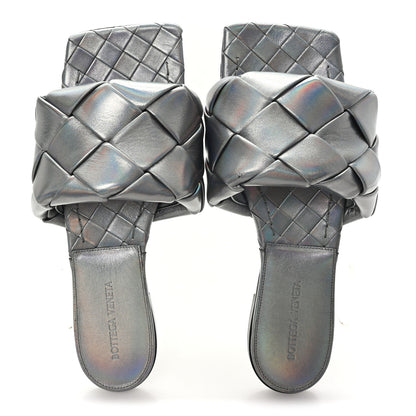 Bottega Veneta Laser Nappa Maxi Intrecciato Lido Flat Sandals 39 Oyster 2 of 9