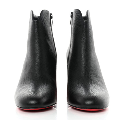 Christian Louboutin Pebbled Calfskin Castarika 85 Desert Ankle Boots 40 Black 2 of 8