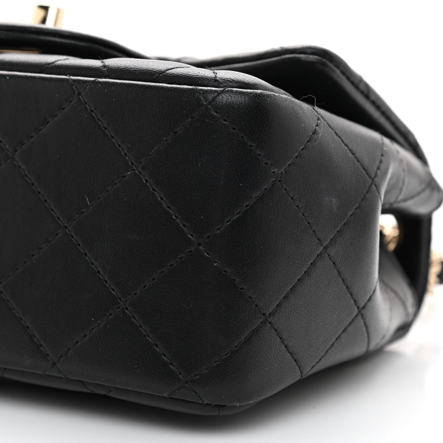 Lambskin Quilted Mini Square Flap Black