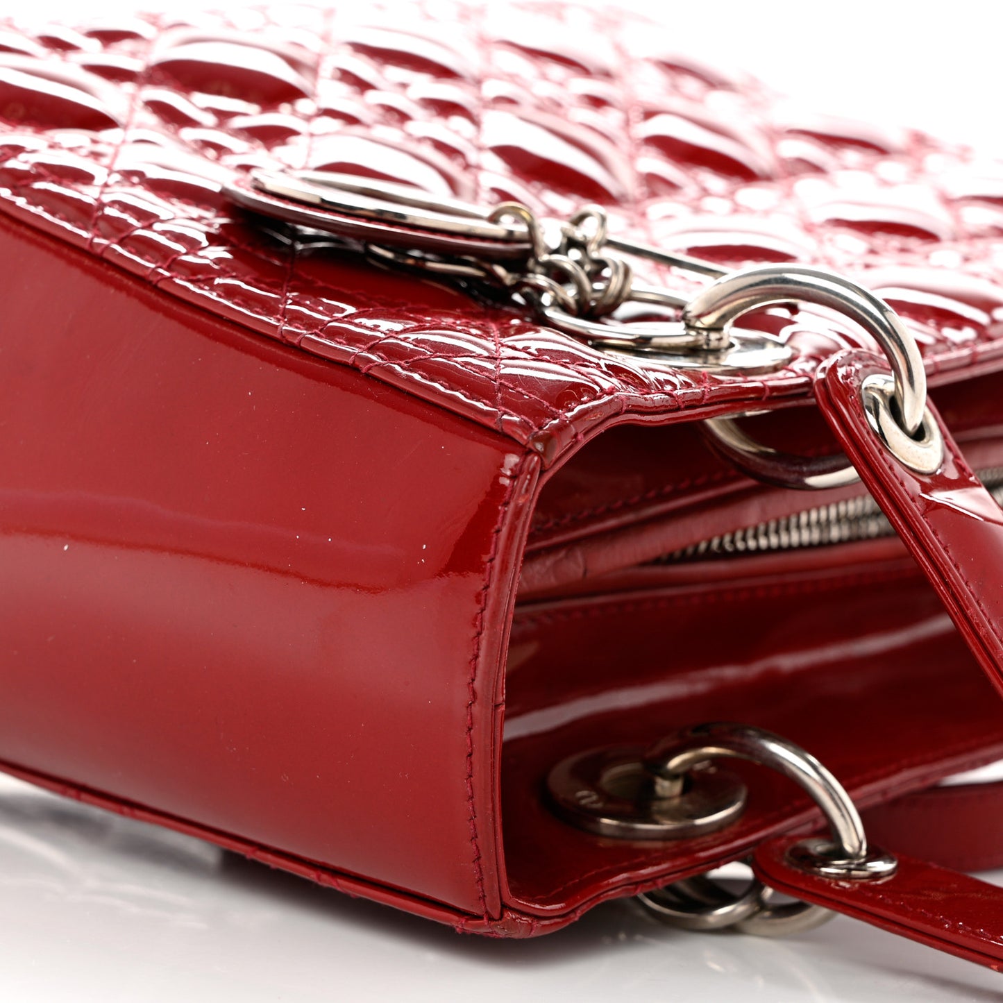 Patent Cannage Medium Lady Dior Burgundy Red