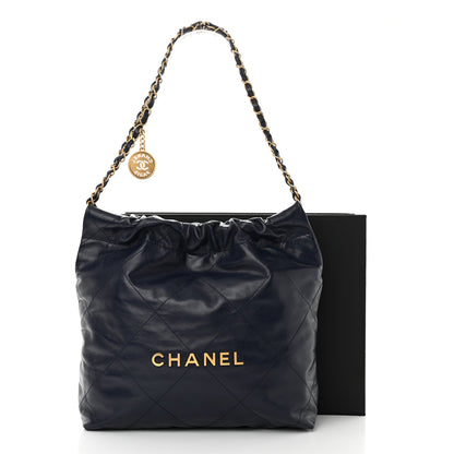 Chanel Shiny Calfskin Quilted Small Chanel 22 Navy 12 of 12