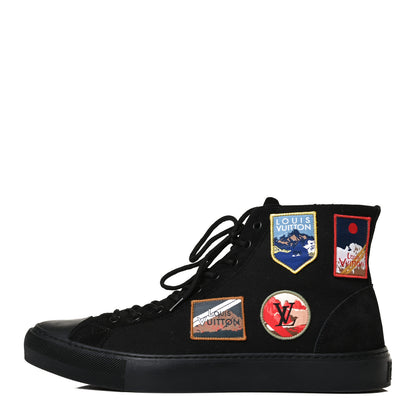 Louis Vuitton Canvas Alps Tattoo Sneaker Boots 9 Black 1 of 11