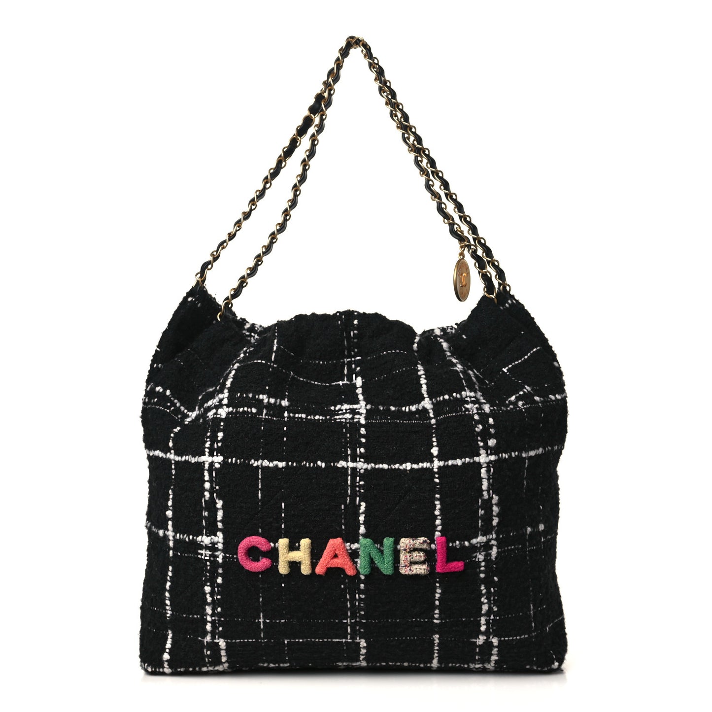 Wool Tweed Quilted Chanel 22 Black Multicolor