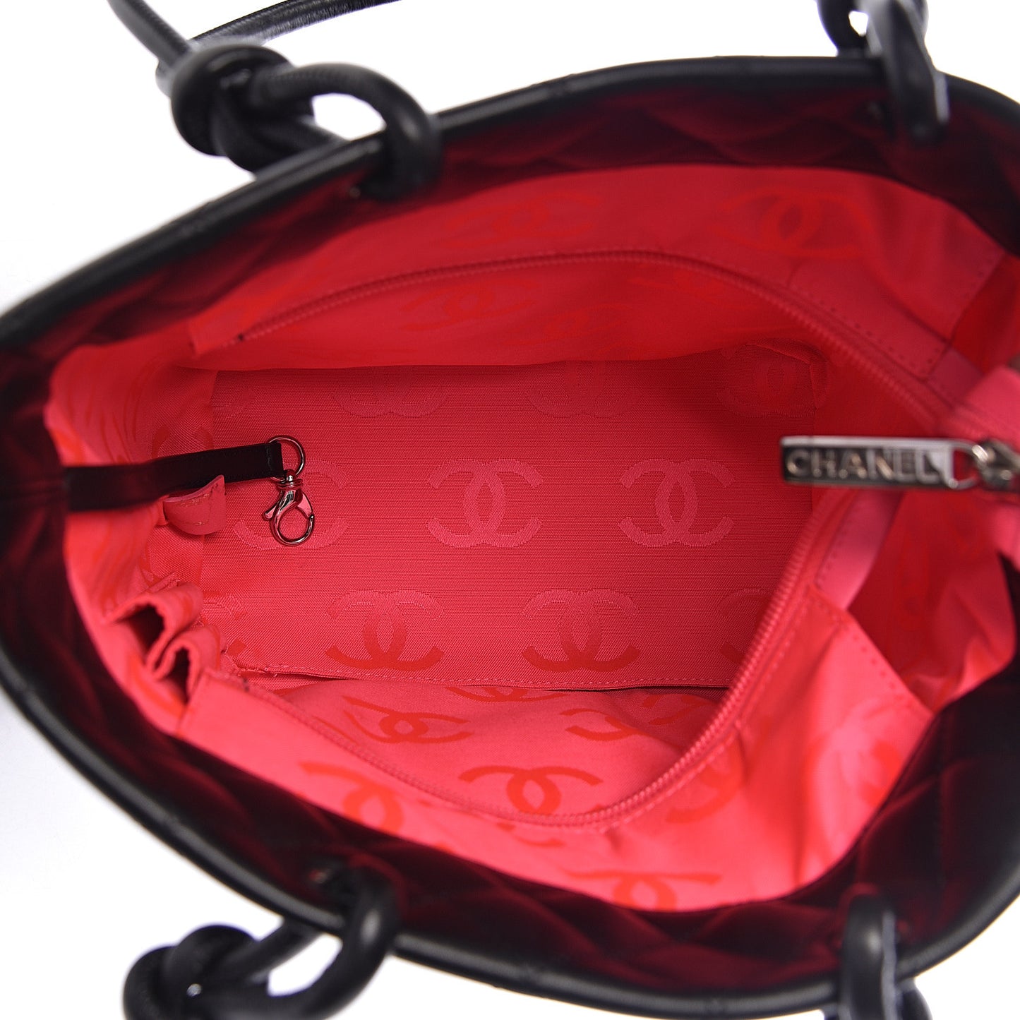 Calfskin Quilted Medium Cambon Tote Black