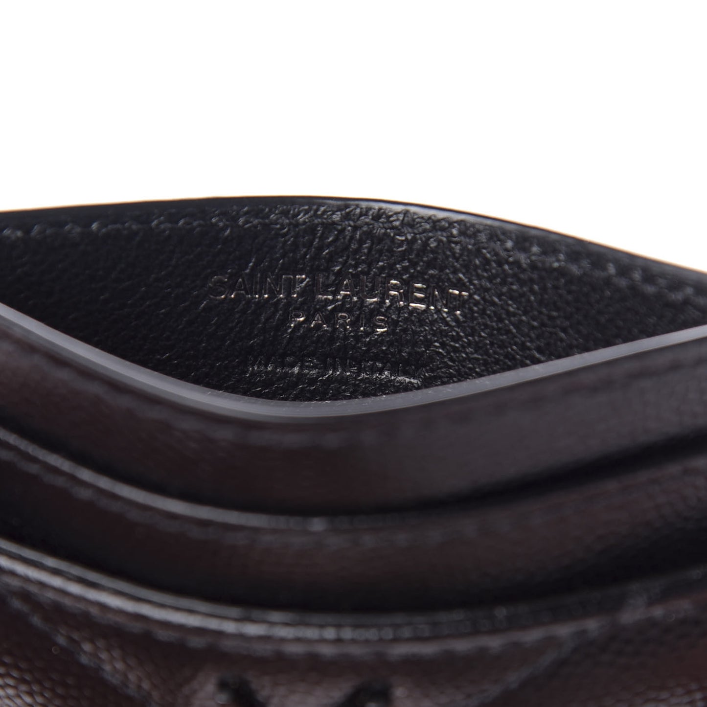 Grain De Poudre Matelasse Chevron Monogram Credit Card Case Black