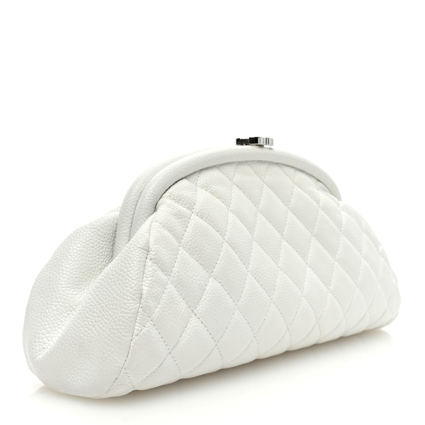 Caviar Quilted Timeless Clutch White