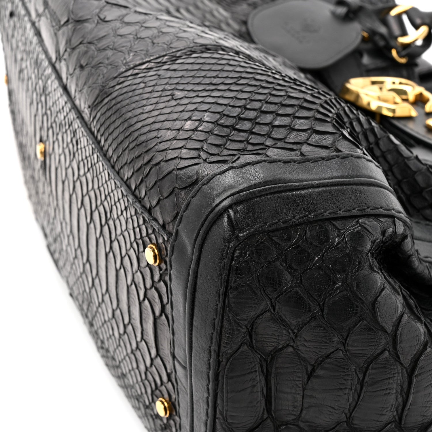 Gucci Snakeskin Large GG Running Tote Black 12 of 16