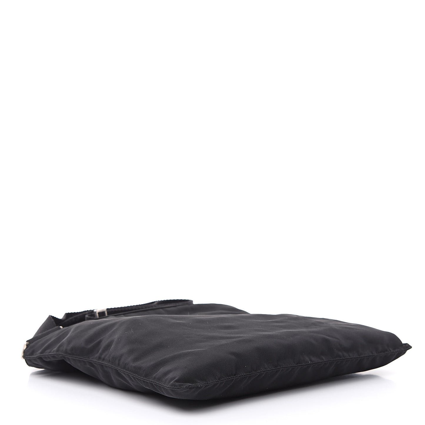 Nylon Flat Messenger Bag Black