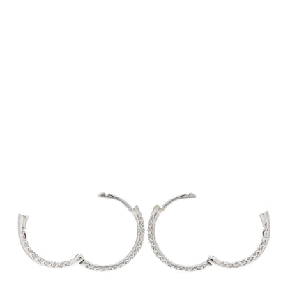 Roberto Coin 18K White Gold Diamond XS Hoop Pave Earrings 3 of 4