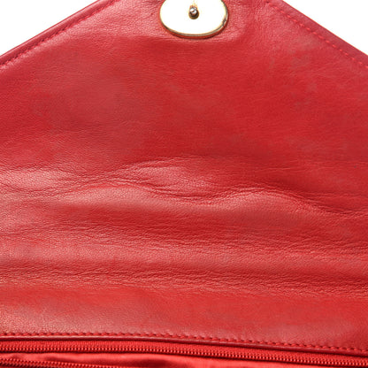 Chanel Lambskin Quilted Flap Shoulder Bag Red 8 of 14