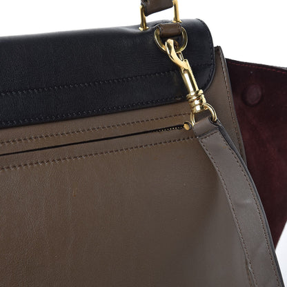 Celine Smooth Calfskin Suede Medium Tri-Color Trapeze Burgundy 15 of 21