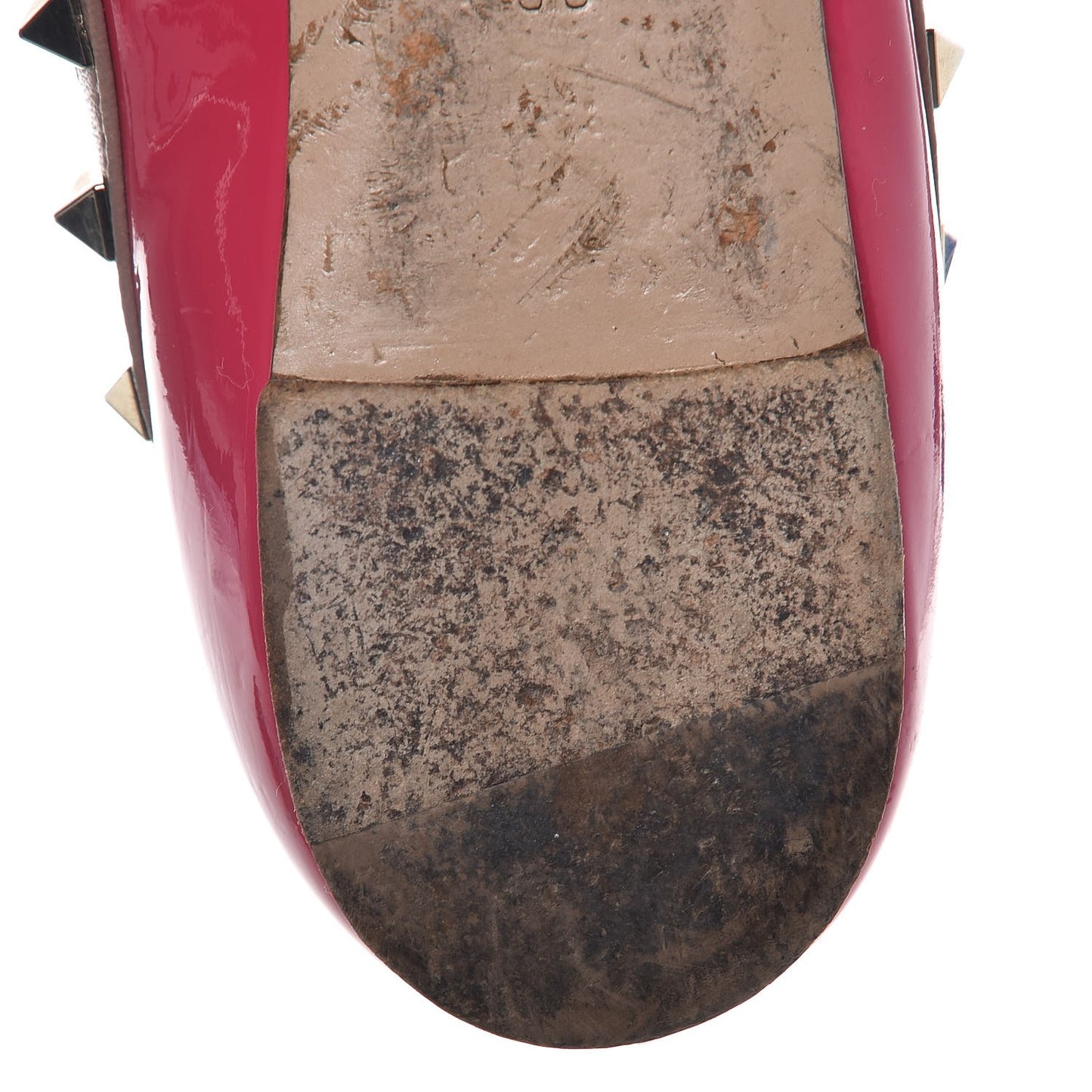 Patent Nappa Rockstud Ballerina Flats 38 Framboise Poudre