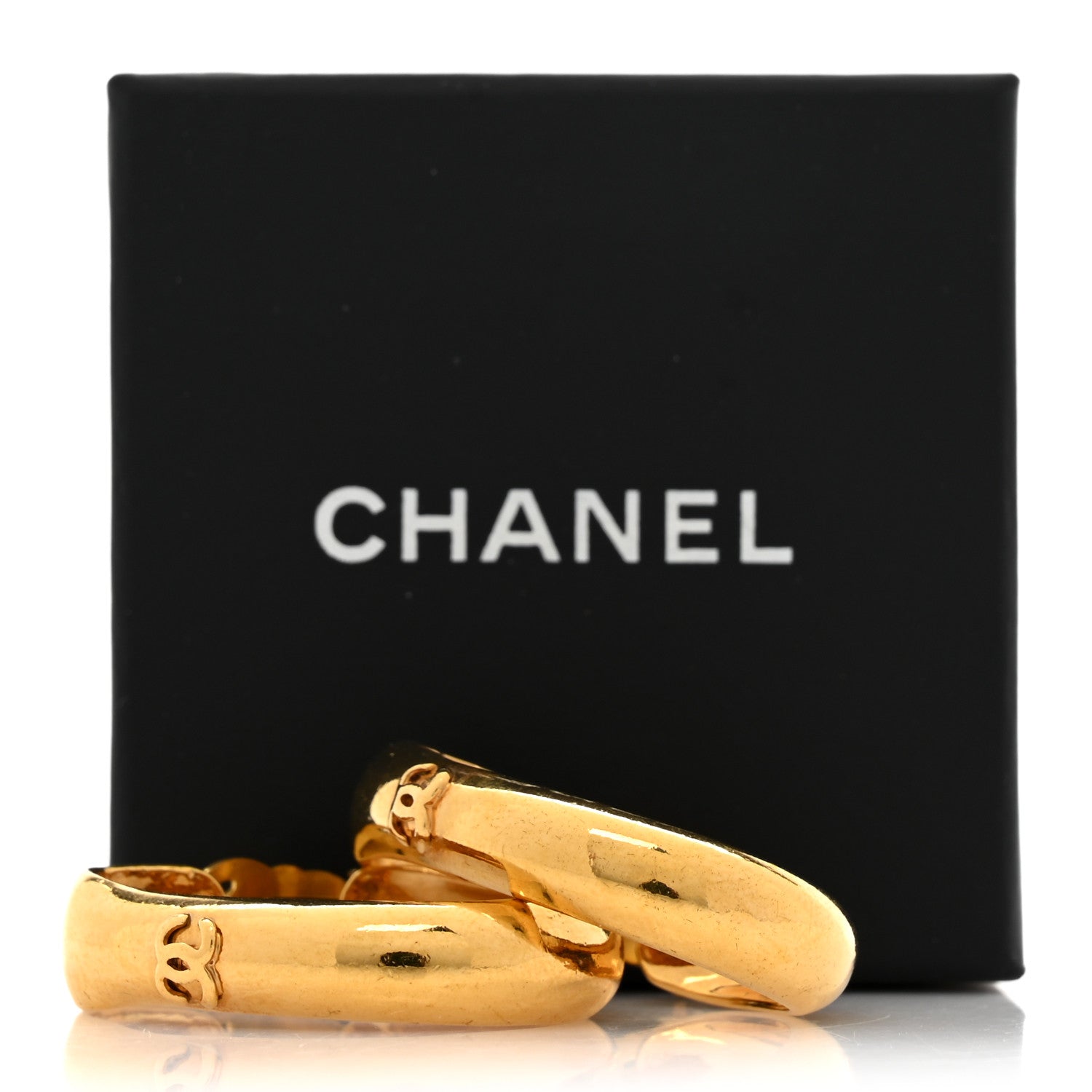 Chanel Metal CC Hoop Clip On Earrings Gold 5 of 5