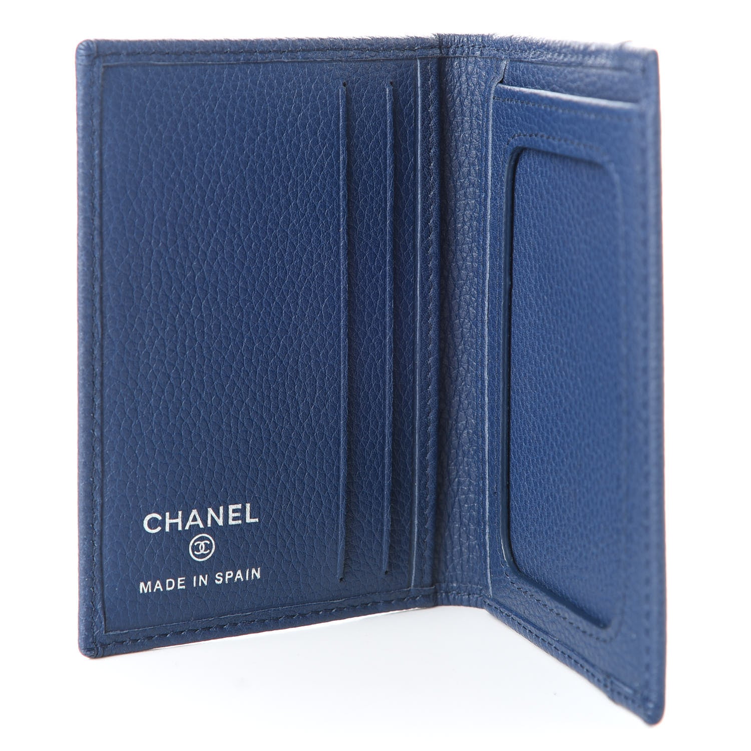 Chanel Grained Calfskin Brilliant Card Holder Blue 5 of 7