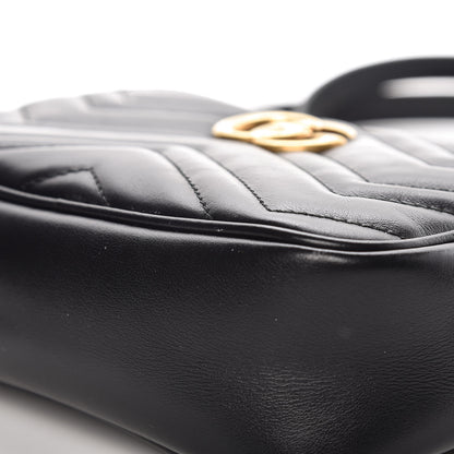 Gucci Calfskin Matelasse Mini GG Marmont Chain Shoulder Bag Black 10 of 14